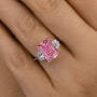 Louily Gorgeous Pink Stone Radiant Cut Three Stone Engagement Ring - louilyjewelry