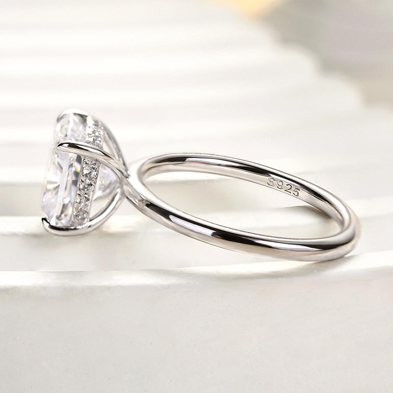 Louily Elegant 3.0 Carat Cushion Cut Engagement Ring for Women In Sterling Silver - louilyjewelry