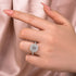 Louily Classic Moissanite 2.0 Carat Halo Round Cut Promise Ring - louilyjewelry