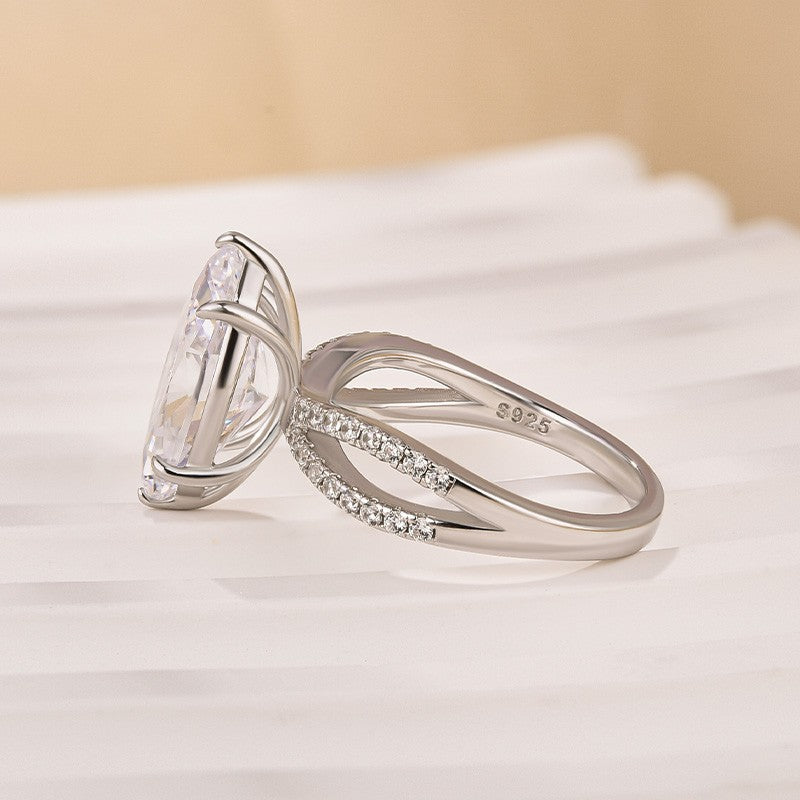 Unique 4.0Ct Marquise Cut Twist Travel Ring Engagement Ring - louilyjewelry