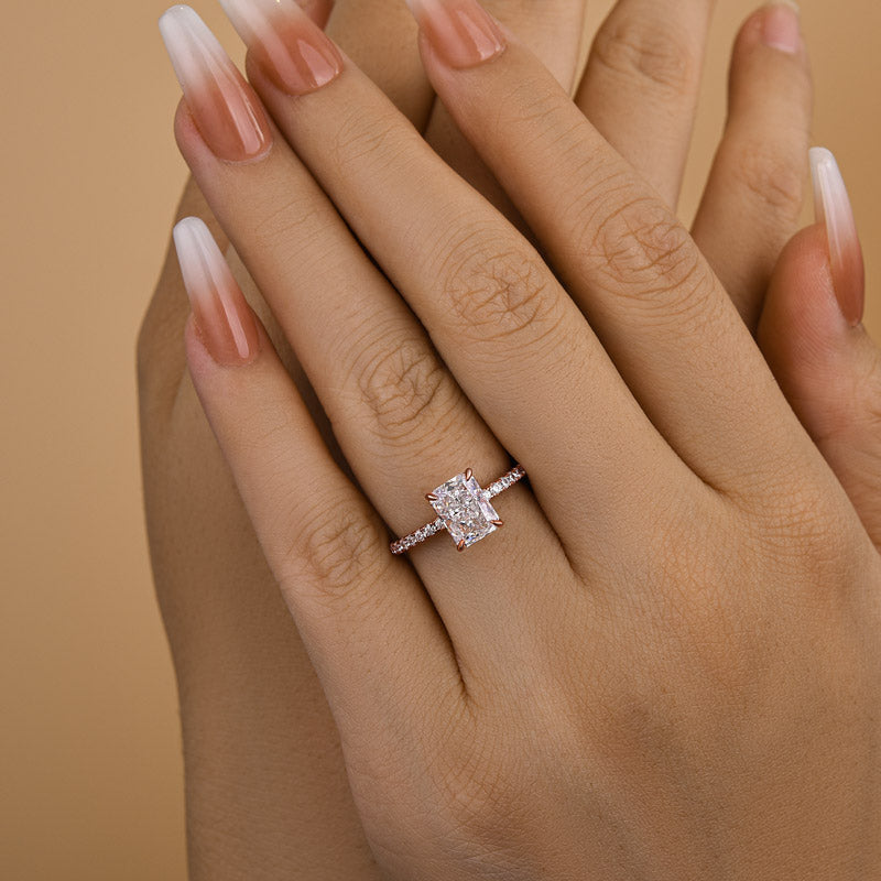 Louily Classic 2.0 CT Radiant Cut Engagement Ring In Sterling Silver - louilyjewelry