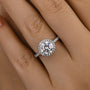 Louily Halo Round Cut Engagement Ring In Sterling Silver - louilyjewelry