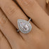 Louily Double Halo Pear Cut Engagement Ring In Sterling Silver - louilyjewelry