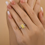 Louily 3.3 Carat Simulated Diamond Yellow Sapphire Radiant Cut Engagement Ring In Sterling Silver - louilyjewelry