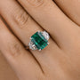Louily Gorgeous Paraiba Tourmaline Radiant Cut Three Stone Engagement Ring In Sterling Silver - louilyjewelry