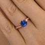 Louily Rose Gold Twist 1.25 Carat Blue Sapphire Round Cut Promise Ring For Her In Sterling Silver - louilyjewelry