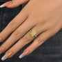 Louily 3.3 Carat Simulated Diamond Yellow Sapphire Radiant Cut Engagement Ring In Sterling Silver - louilyjewelry