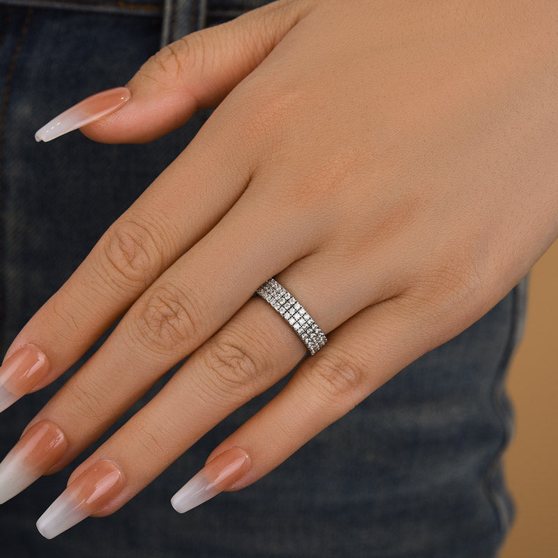 Louily Luxury Pave Women's Wedding Band In Sterling Silver - louilyjewelry