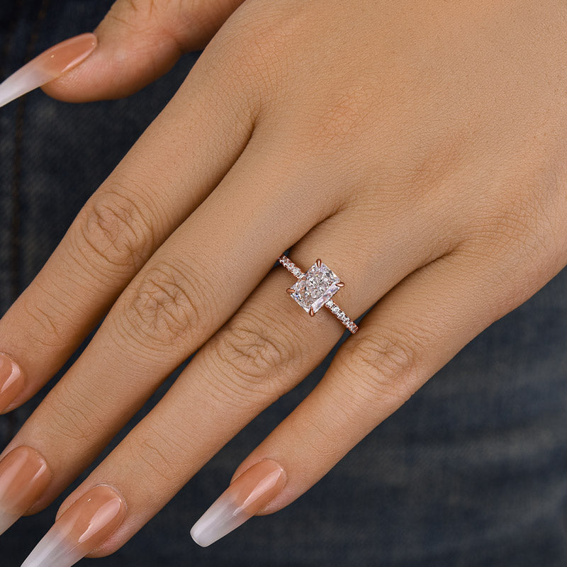 Louily Classic 2.0 CT Radiant Cut Engagement Ring In Sterling Silver - louilyjewelry