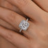 Louily Halo Cushion Cut Engagement Ring In Sterling Silver - louilyjewelry