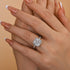 Louily Halo Cushion Cut Engagement Ring In Sterling Silver - louilyjewelry