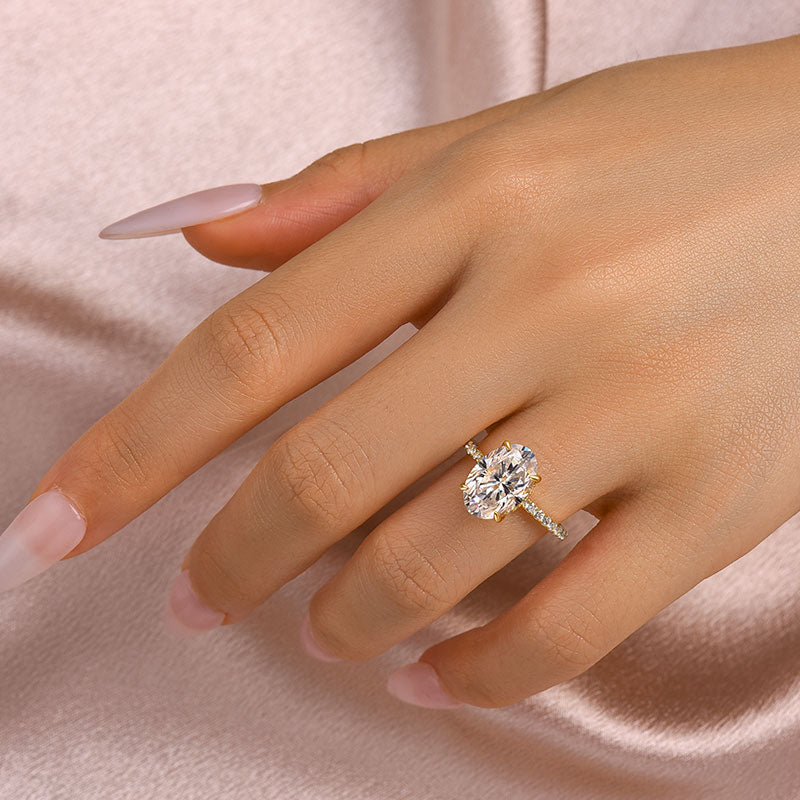Louily Moissanite 4.0 Carat Oval Cut Engagement Ring - louilyjewelry