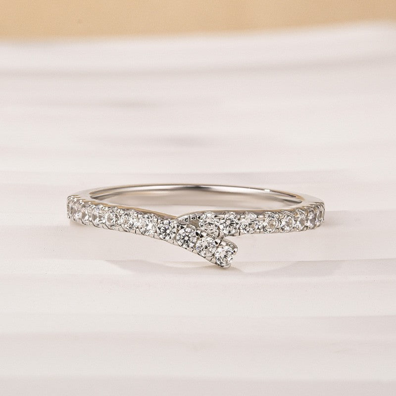 Unique White Gold Wedding Band In Sterling Silver - louilyjewelry