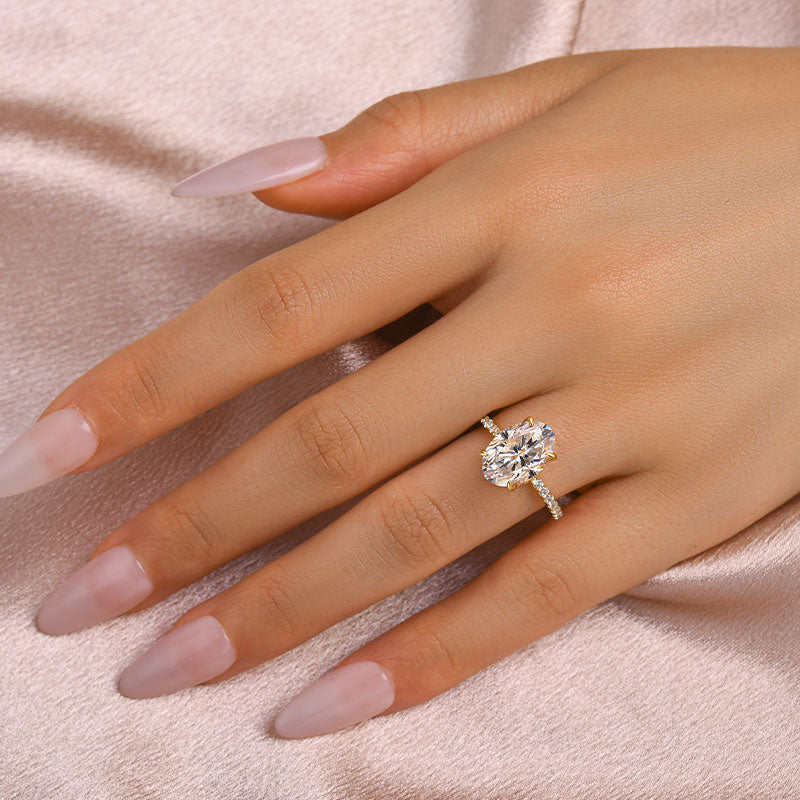 Louily Moissanite 4.0 Carat Oval Cut Engagement Ring - louilyjewelry