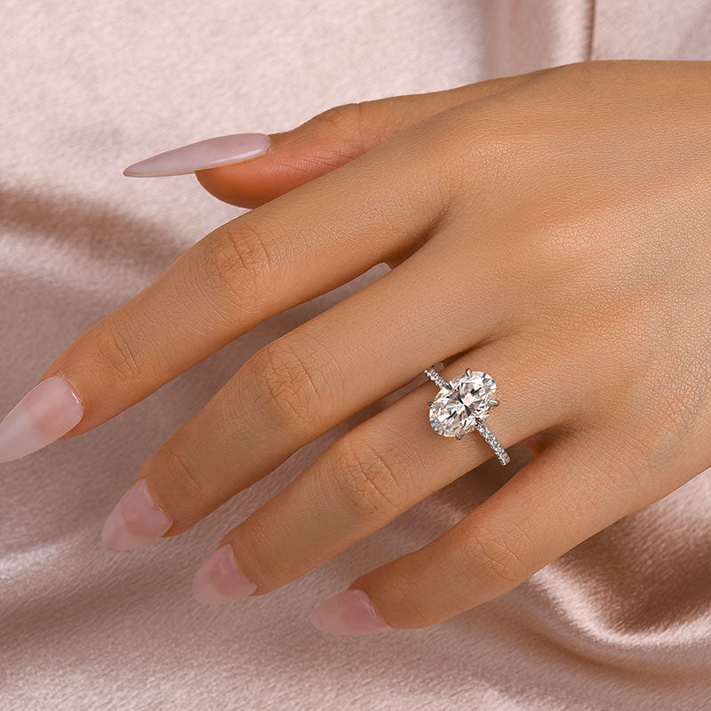 Louily Moissanite 4.0 Carat Oval Cut Engagement Ring - louilyjewelry