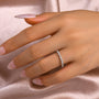 Louily Moissanite Round Cut Half Eternity Thin Women's Wedding Band - louilyjewelry