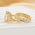 Louily Luxurious Three Stone Radiant Cut Wedding Set In Sterling Silver - louilyjewelry