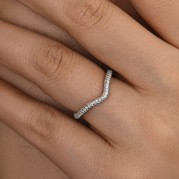 Louily Unique Pave Women's Wedding Band