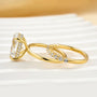 Louily Classic Yellow Gold Oval Cut Wedding Ring Set With Round Cut Wedding Band - louilyjewelry