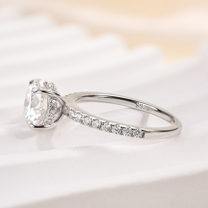 Louily Classic Moissanite 2.0 Carat Round Cut Promise Ring - louilyjewelry