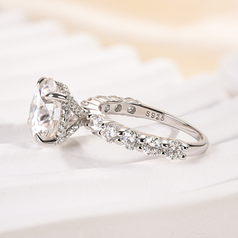 Louily Moissanite 4.0 Carat Round Cut Engagement Ring - louilyjewelry