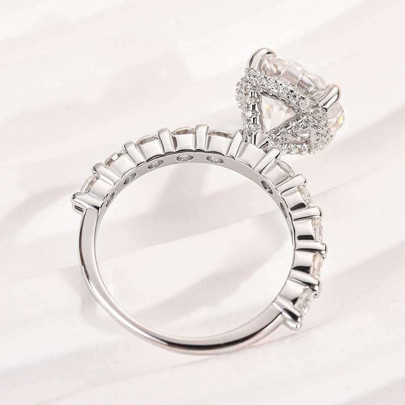 Louily Moissanite 4.0 Carat Round Cut Engagement Ring - louilyjewelry