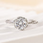 Louily Moissanite Flower Design 1.0 Carat Round Cut Engagement Ring - louilyjewelry