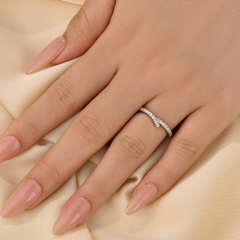 Unique White Gold Wedding Band In Sterling Silver - louilyjewelry