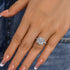 Louily Halo Cushion Cut Engagement Ring In Sterling Silver - louilyjewelry