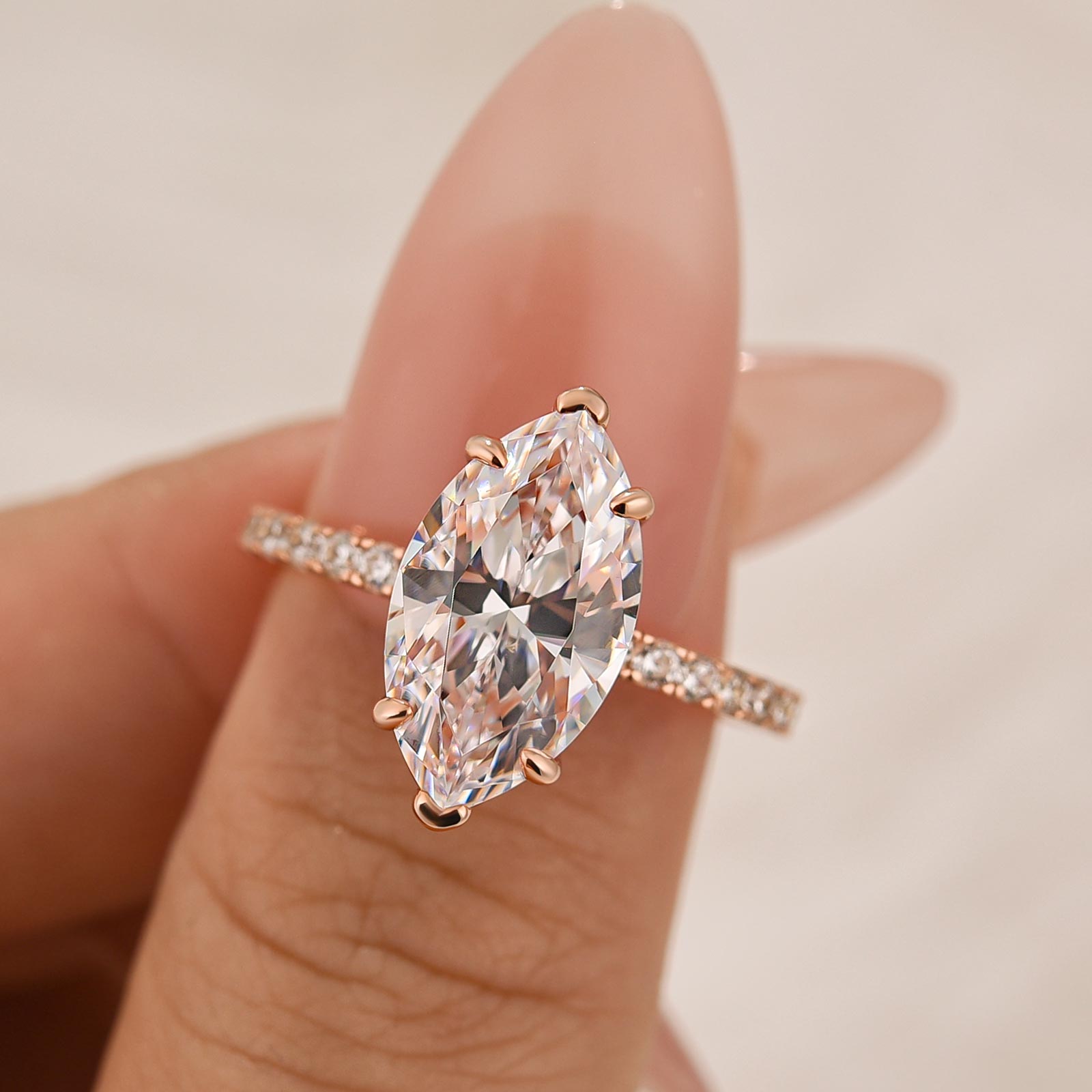 4.0Ct Marquise Cut Half Eternity Engagement Ring In Sterling Silver
