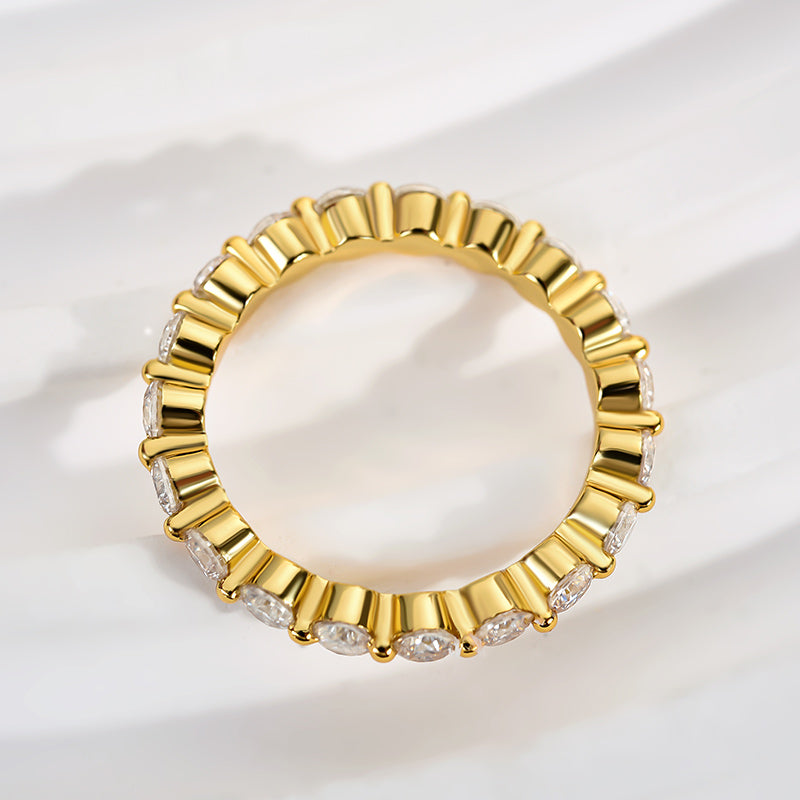 Louily Moissanite Eternity Round Cut Wedding Band - louilyjewelry
