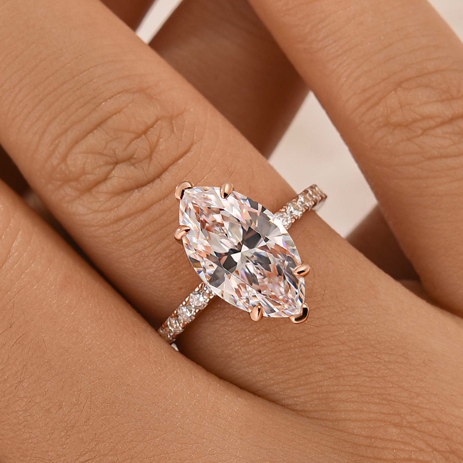 4.0Ct Marquise Cut Half Eternity Engagement Ring In Sterling Silver