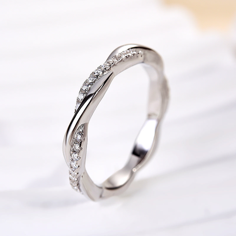 Louily Moissanite Twist Eternity Wedding Band - louilyjewelry