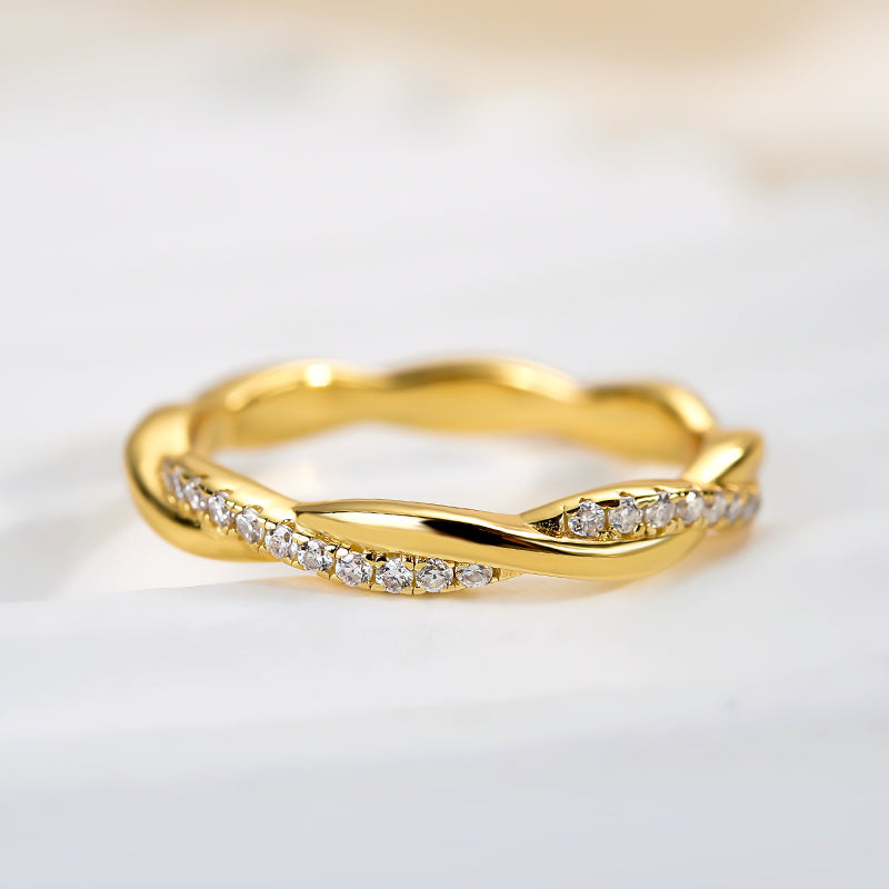 Louily Moissanite Twist Eternity Wedding Band - louilyjewelry