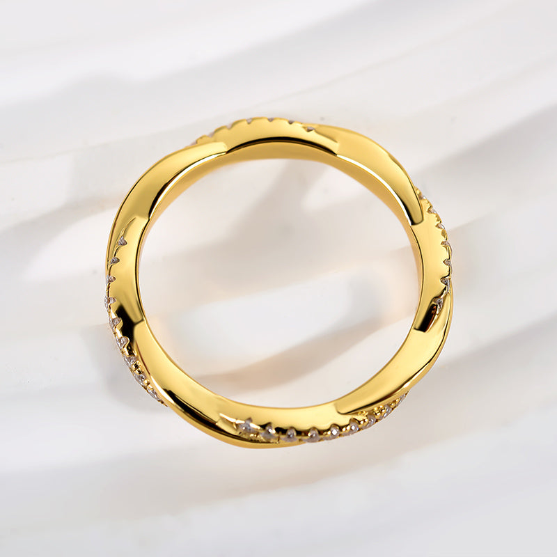 Louily Moissanite Twist Eternity Wedding Band - louilyjewelry