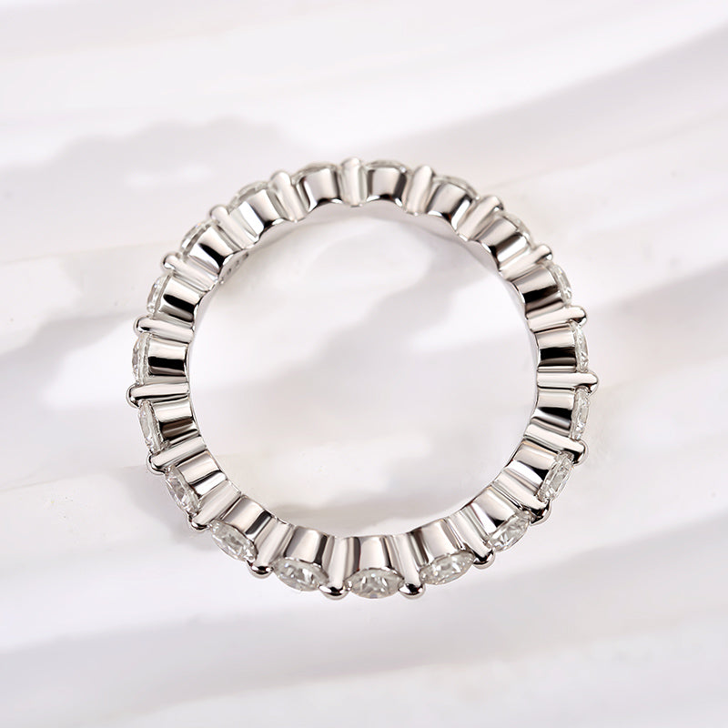 Louily Moissanite Eternity Round Cut Wedding Band - louilyjewelry