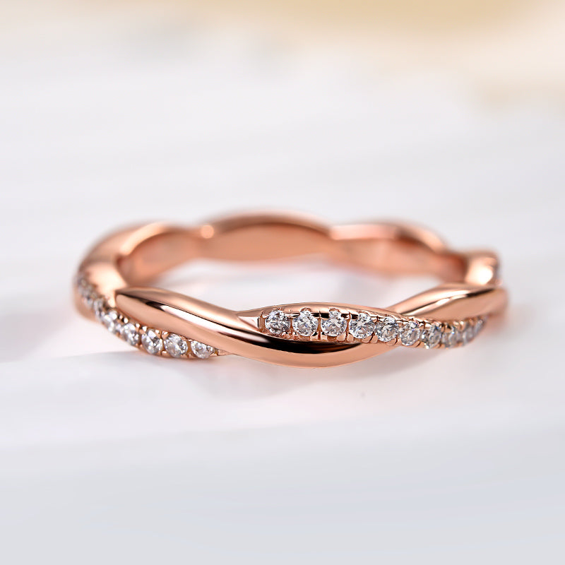 Louily Moissanite Twist Eternity Wedding Band - louilyjewelry