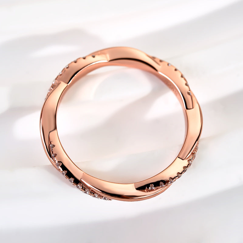 Louily Moissanite Twist Eternity Wedding Band - louilyjewelry
