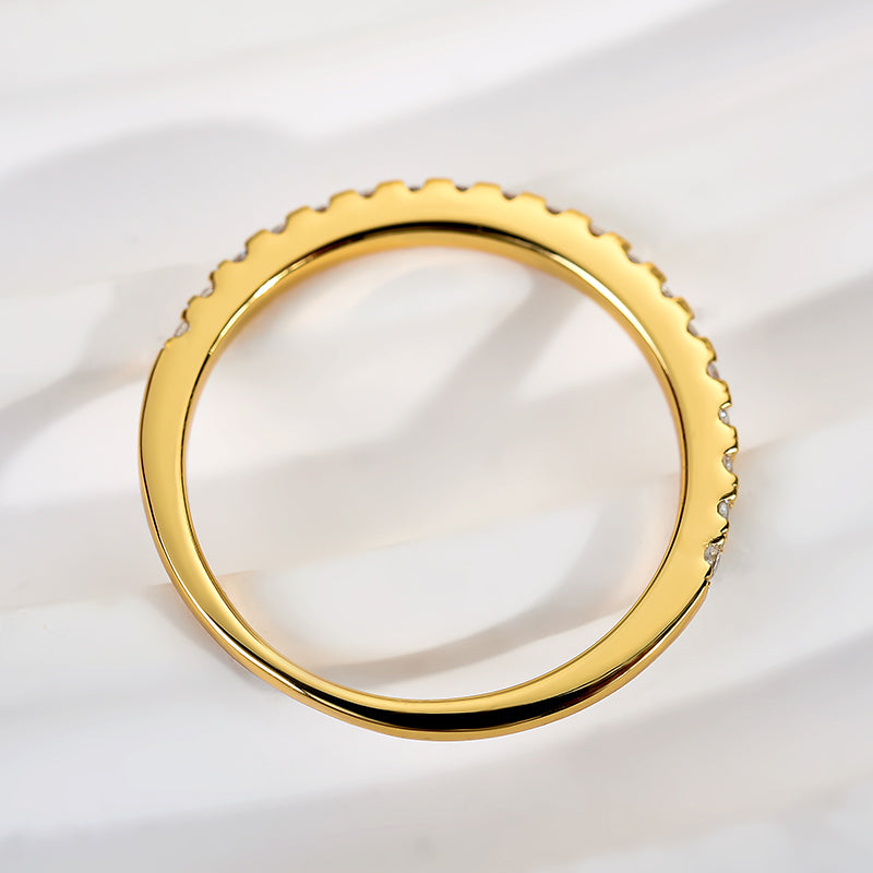 Louily Moissanite Half Eternity Thin Women's Wedding Band - louilyjewelry