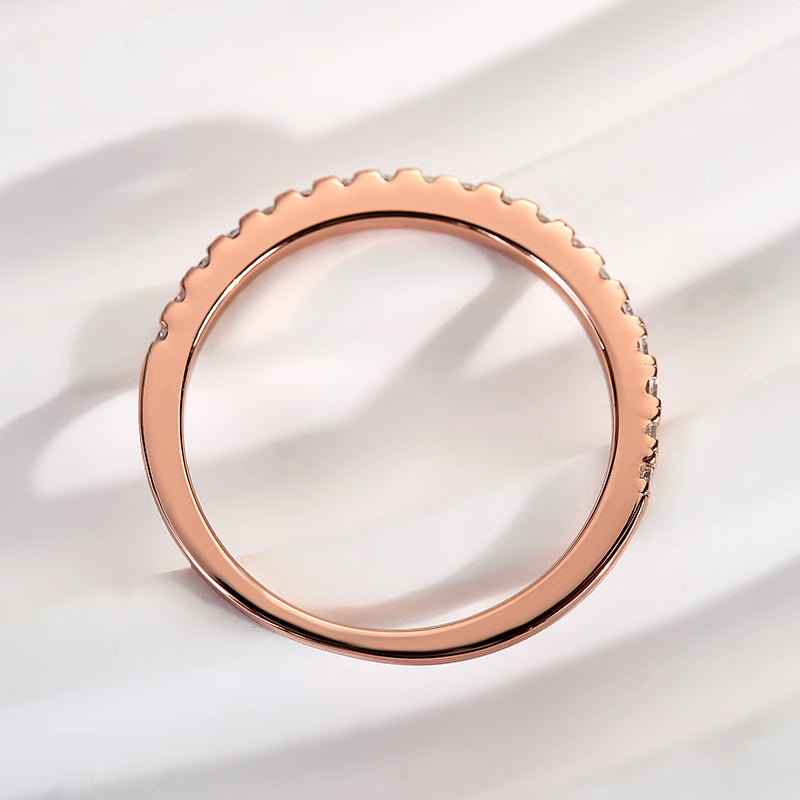 Louily Moissanite Half Eternity Thin Women's Wedding Band - louilyjewelry