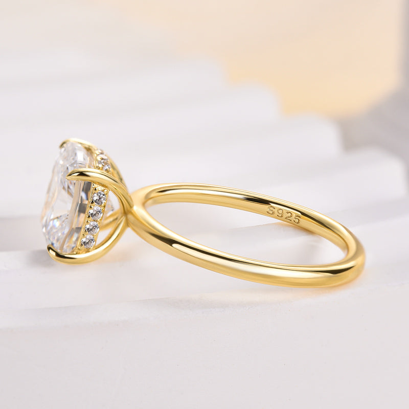 Louily Elegant 3.0 Carat Cushion Cut Engagement Ring for Women In Sterling Silver - louilyjewelry