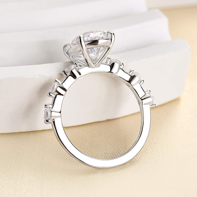 Louily Elegant Yellow Gold Oval Cut Engagement Ring In Sterling Silver - louilyjewelry