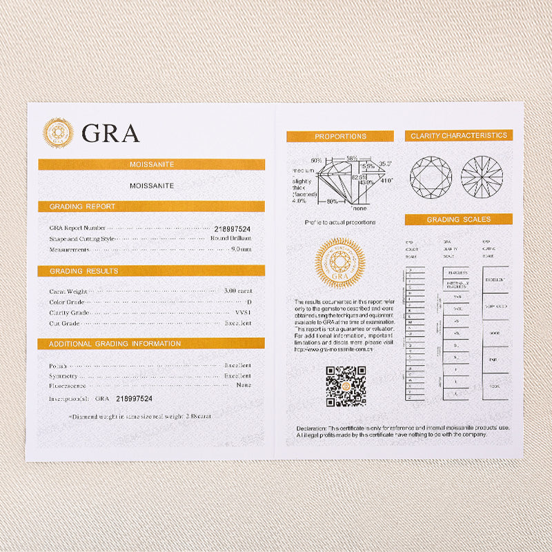 Louily 3.0 Carat Moissanite 6 Prong Round Cut Engagement Ring - louilyjewelry