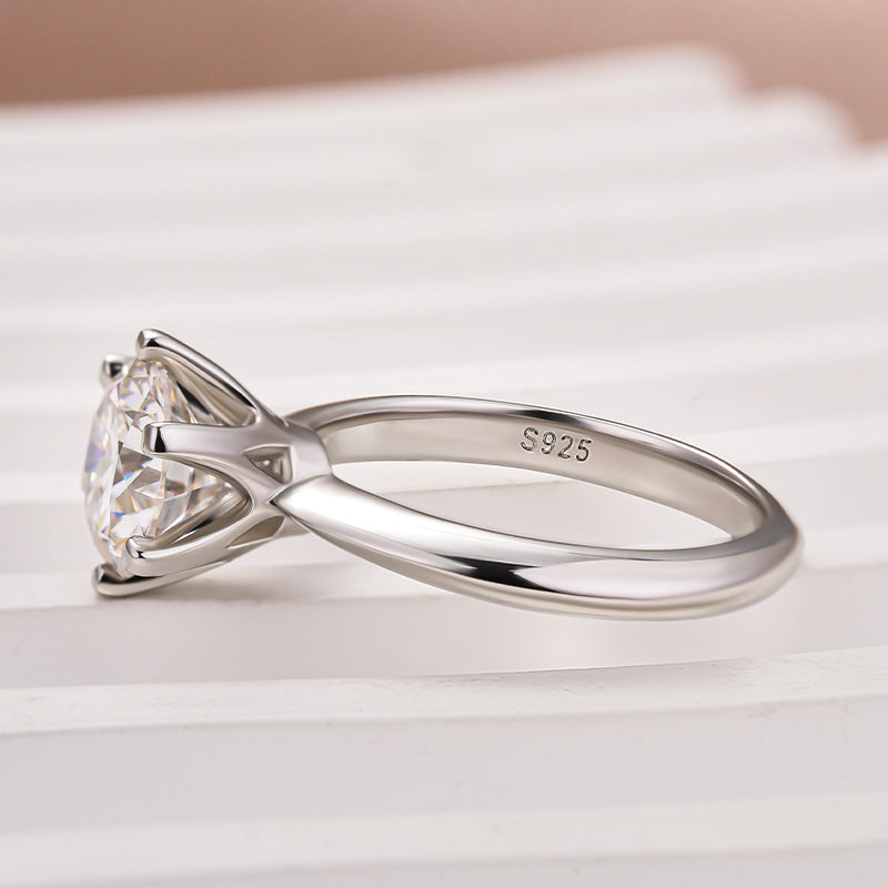 Louily Moissanite Classic 2.0 Carat Round Cut Engagement Ring - louilyjewelry