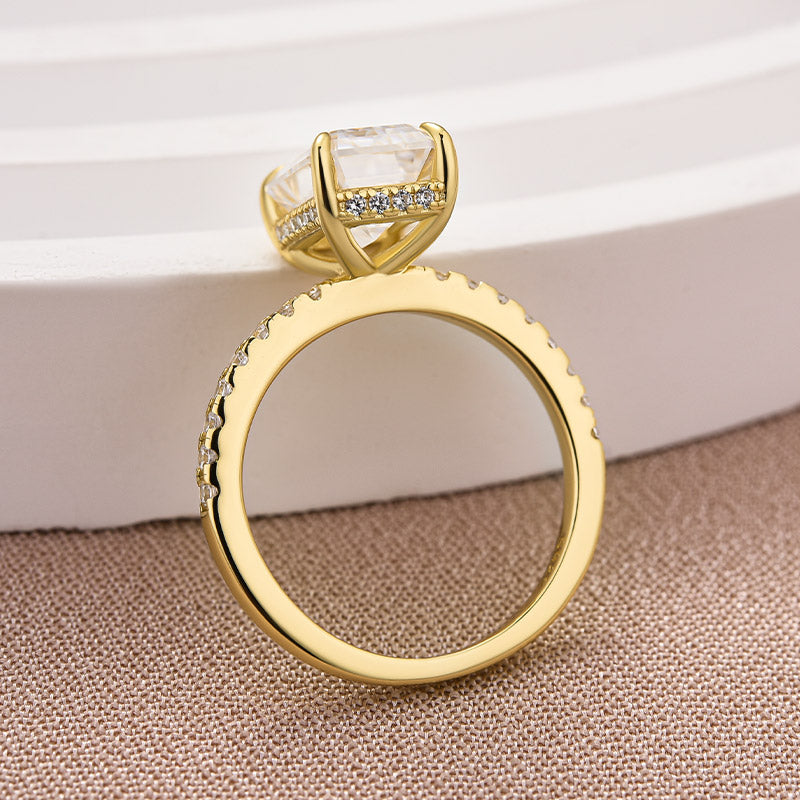 Louily Moissanite 3.5 Carat Emerald Cut Engagement Ring - louilyjewelry