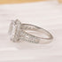 Luxurious Halo Emerald Cut Engagement Ring In Sterling Silver - louilyjewelry