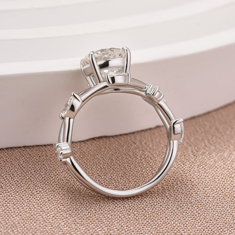 Louily Moissanite 2.0 Carat Vintage Vine Design Round Cut Engagement Ring - louilyjewelry