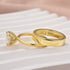 Louily Moissanite 2.0 Carat Round Cut Yellow Gold Wedding Ring Set With Wide Wedding Band - louilyjewelry