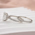 White Gold Oval Cut Wedding Ring Set Side View