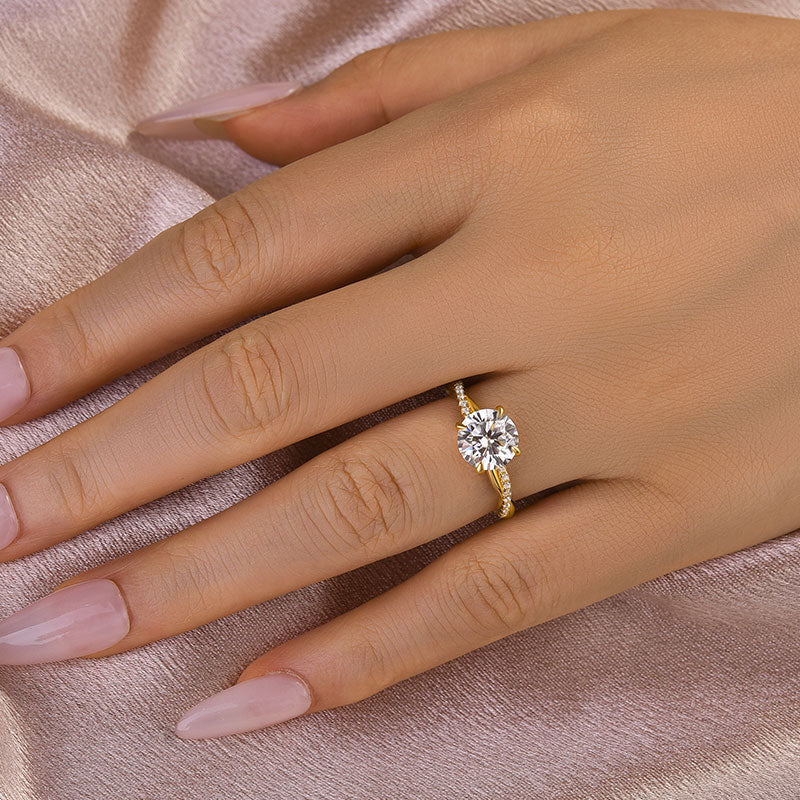 Louily 2.0 Carat Twist Round Cut Engagement Ring In Sterling Silver - louilyjewelry